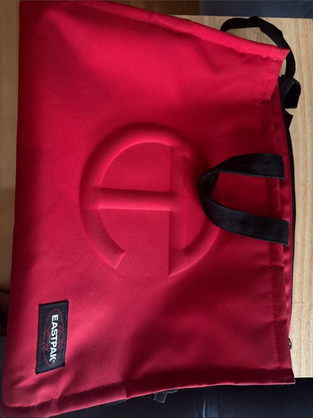 Telfar Red Laptop Tote with Embossed Logo
